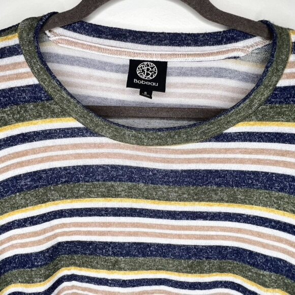 Bobaeu Striped Long-Sleeve Knit Tunic Top Lightweight Size Large NWT - Picture 2 of 5